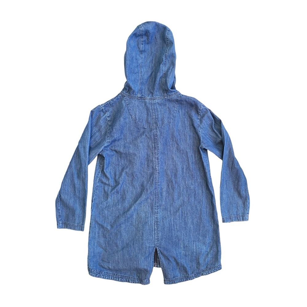 Hanna Andersson Chambray Jacket Girls 14/16 Embroidered Hooded Denim - Picture 3 of 4